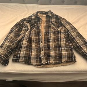 Almost new(worn once) wrangler olive green plaid jacket